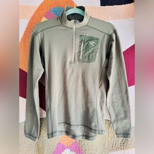 Arc'teryx Olive Green Quarter-Zip Fleece Small(?)